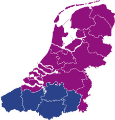 Landkaart Nederland Belgie vogelwering.eu
